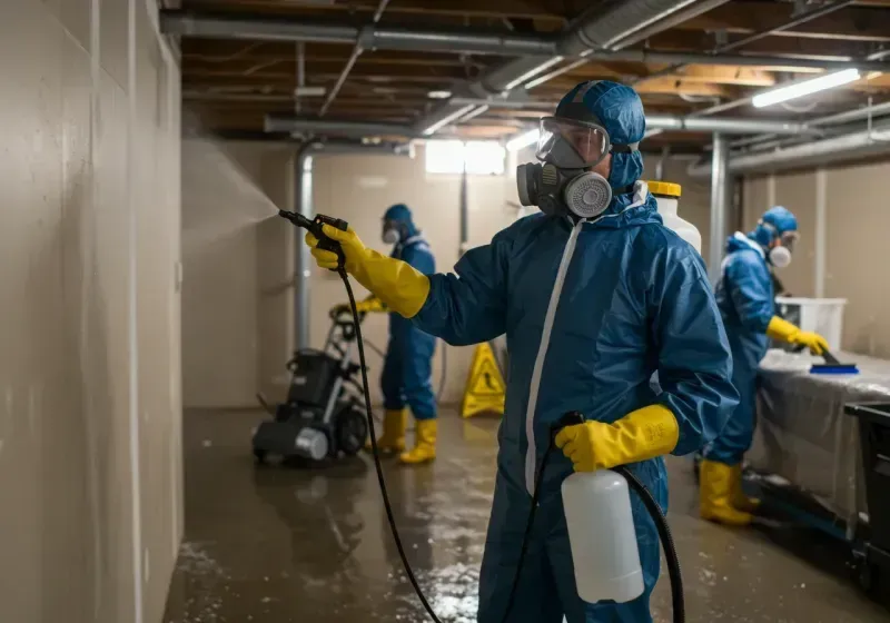 Basement Sanitization and Antimicrobial Treatment process in Sylvan Springs, AL