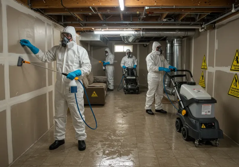 Basement Moisture Removal and Structural Drying process in Sylvan Springs, AL